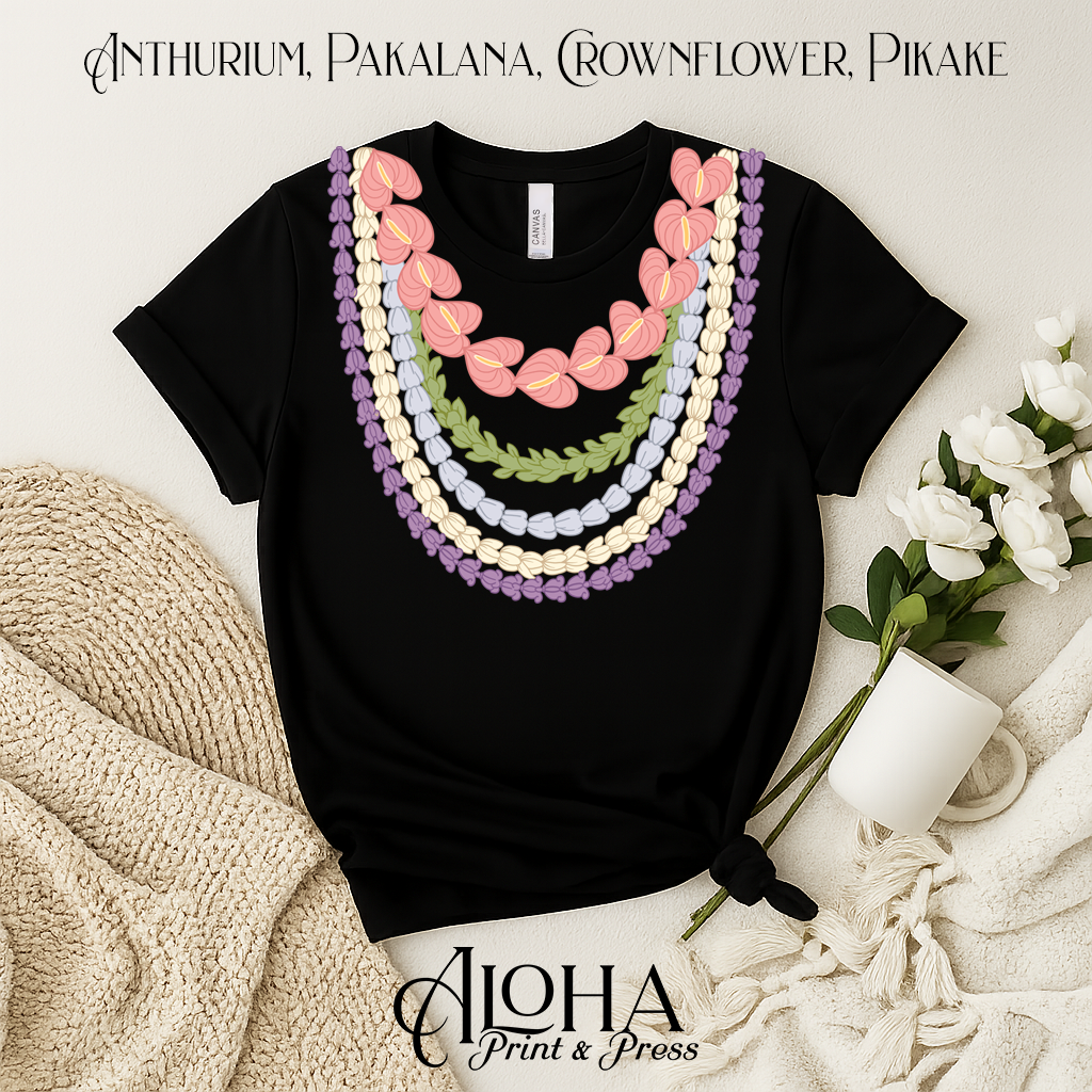 Hawaiian Lei Graphic T-Shirt | Aloha Print & Press Hawaii – Aloha