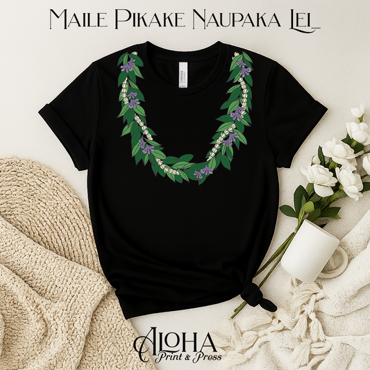 Maile Pikake Naupaka Lei Tee – Hawaiian Floral Graphic Shirt