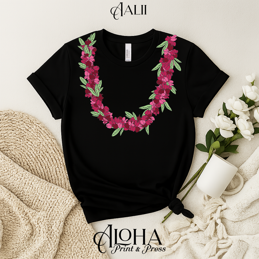 ʻAʻaliʻi Flower Lei Shirt – Hawaiian Floral Graphic Tee | Made in Hawaiʻi