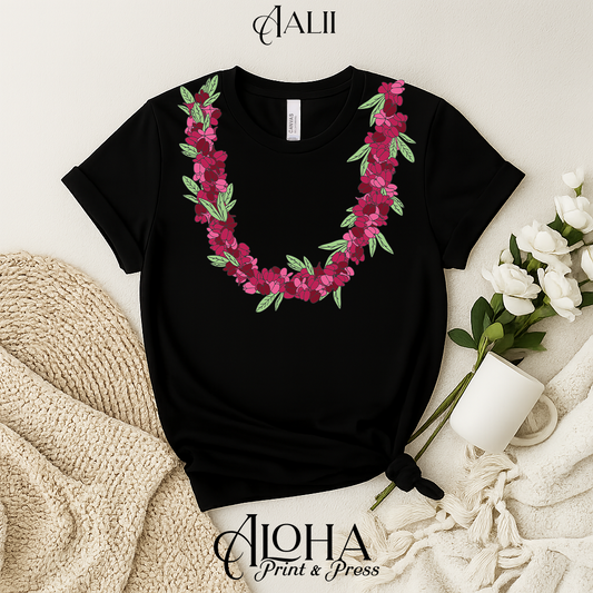 ʻAʻaliʻi Flower Lei Shirt – Hawaiian Floral Graphic Tee | Made in Hawaiʻi