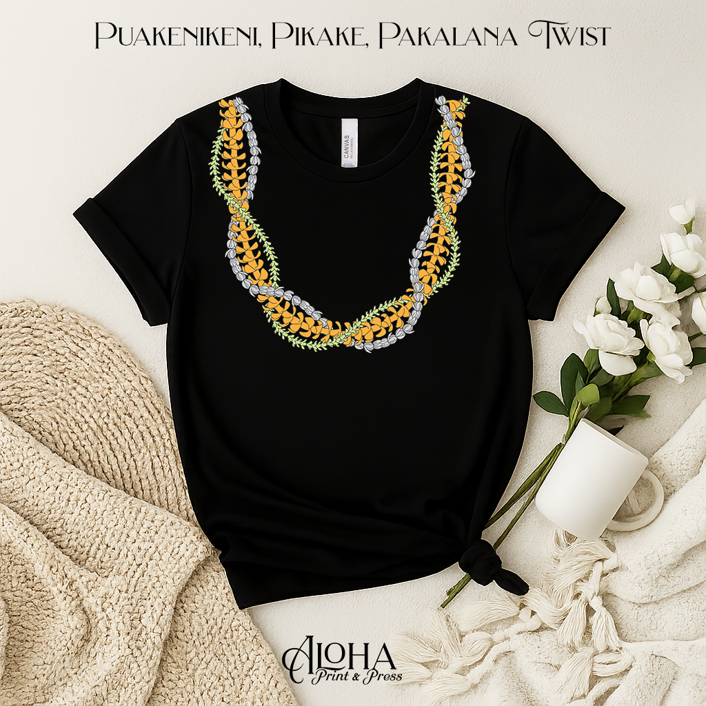 Puakenikeni, Pikake & Pakalana Twist Lei Tee | Hawaiian Floral Shirt