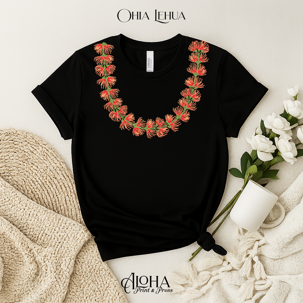 ʻŌhiʻa Lehua Lei Shirt | Hawaiian Floral Statement Tee