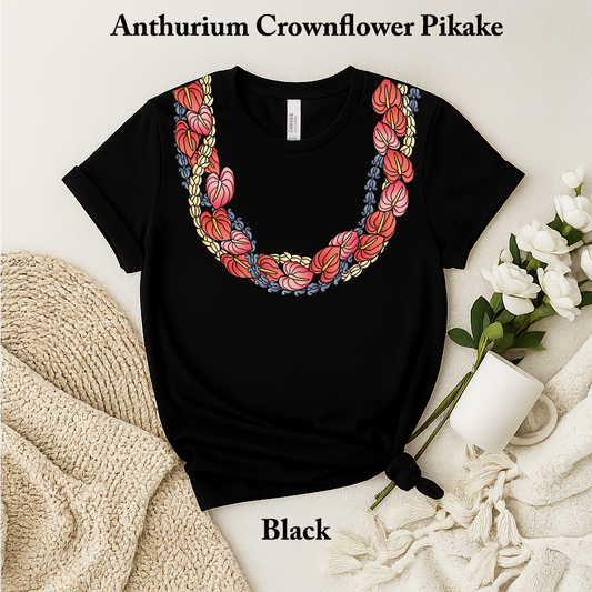 Anthurium Crownflower Pikake Lei T-Shirt