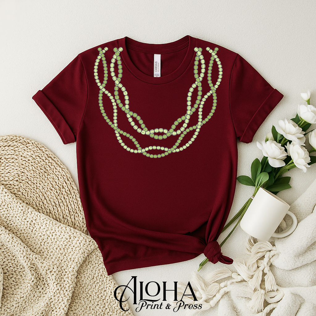 Mokihana lei shirt maroon Hawaiian inspired island clothing