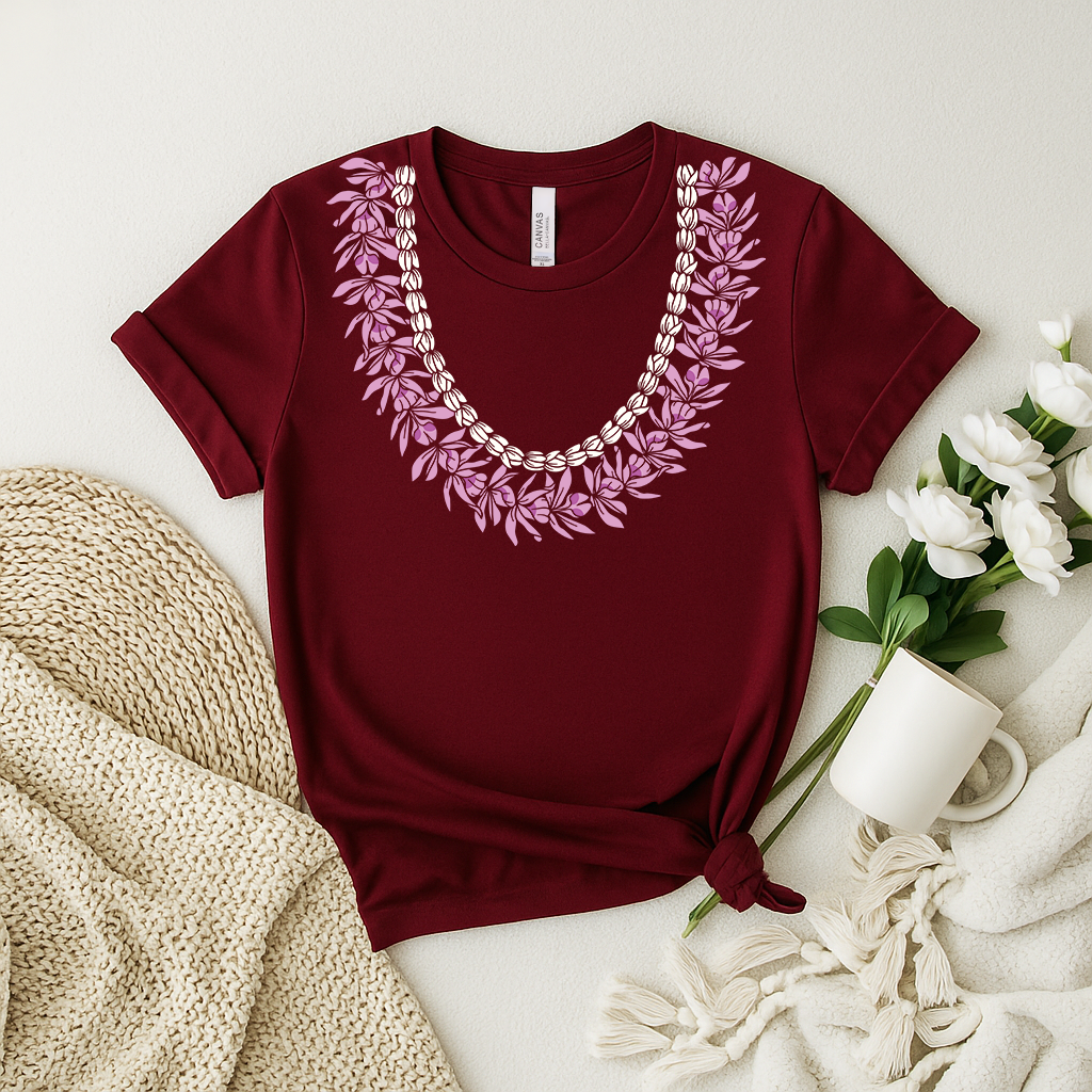 Honohono Pikake Lei Shirt – Hawaiian Floral Leaf  Tee