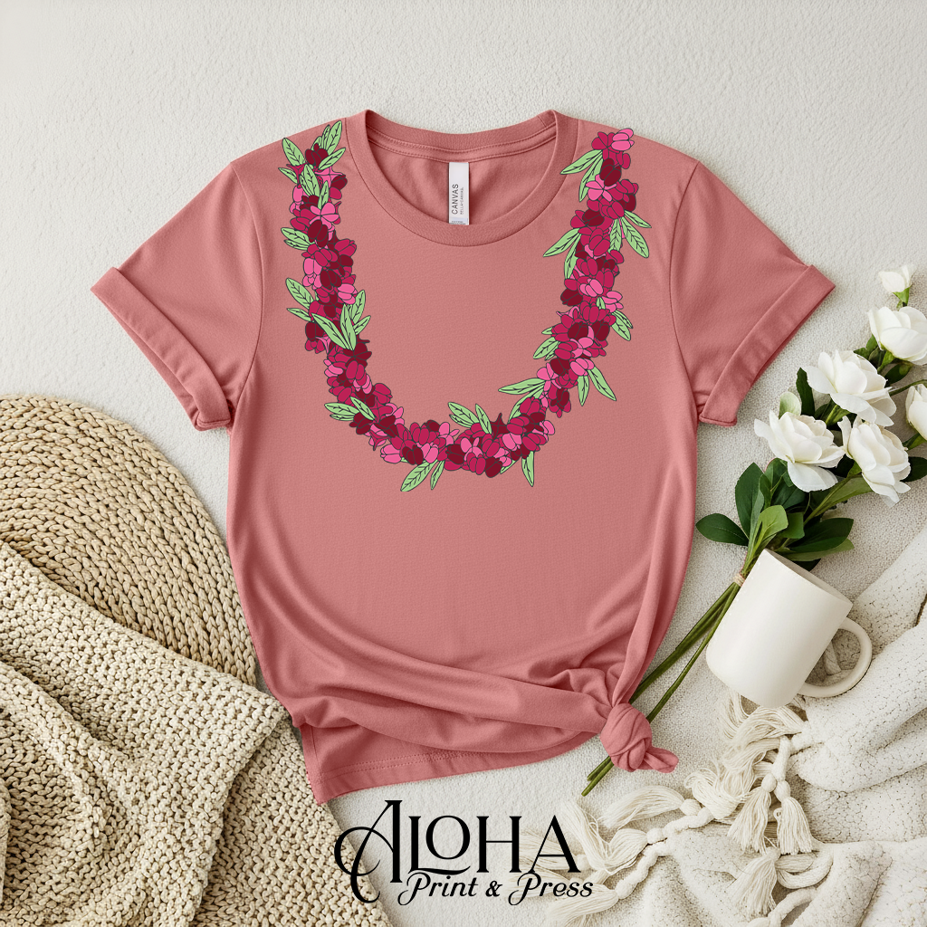 ʻAʻaliʻi Flower Lei Shirt – Hawaiian Floral Graphic Tee | Made in Hawaiʻi