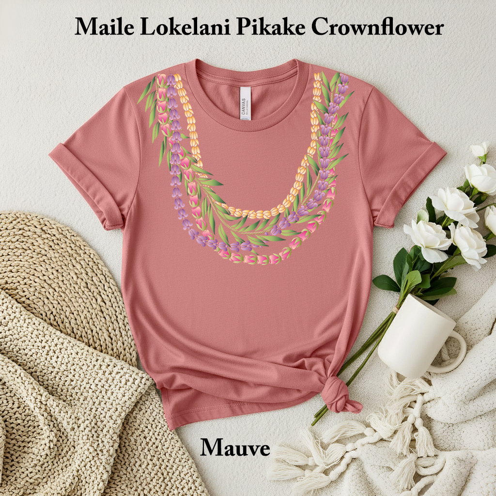 Maile Lokelani Pikake Crown Flower Lei T-Shirt