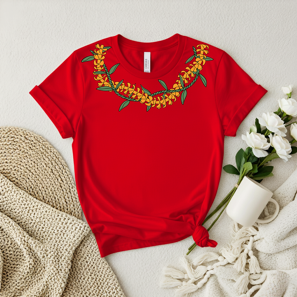Puakenikeni Ti Leaf Lei Shirt – Hawaiian Floral Tee