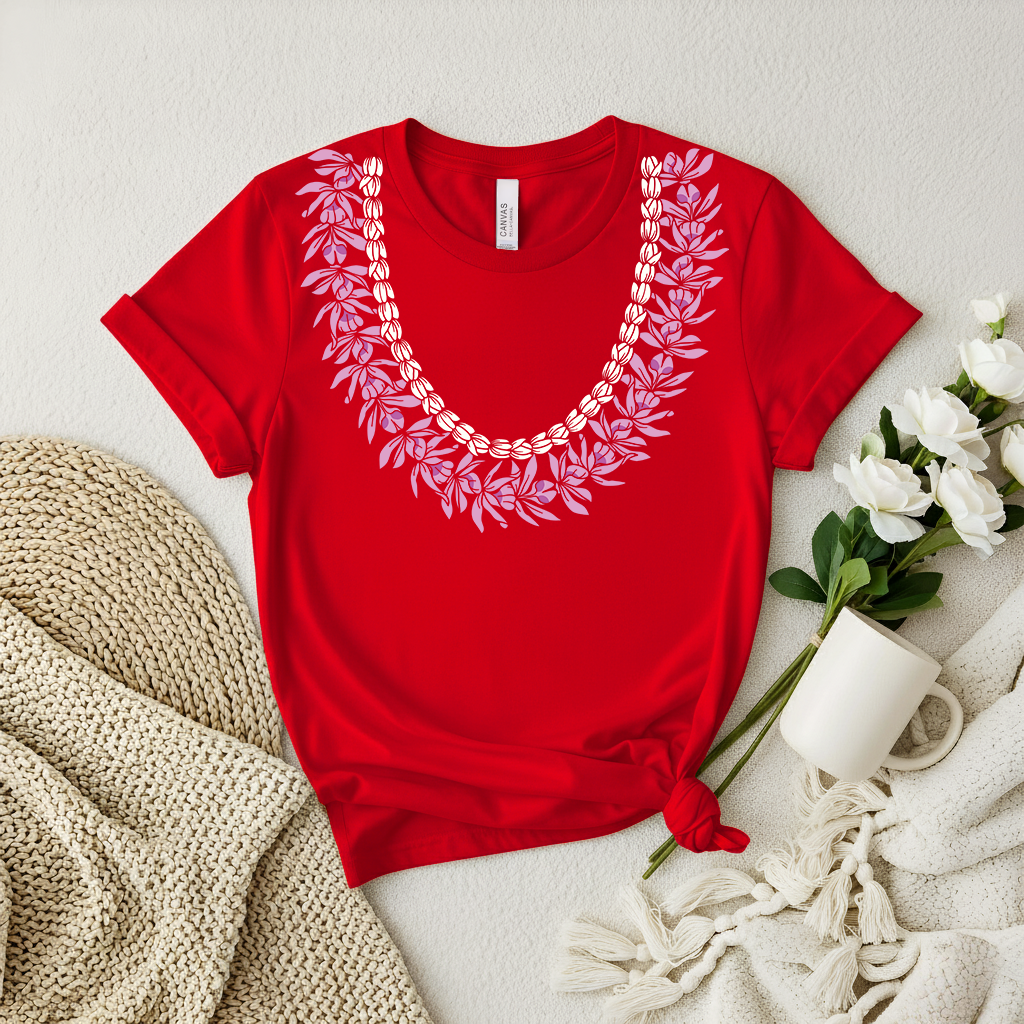 Honohono Pikake Lei Shirt – Hawaiian Floral Leaf  Tee