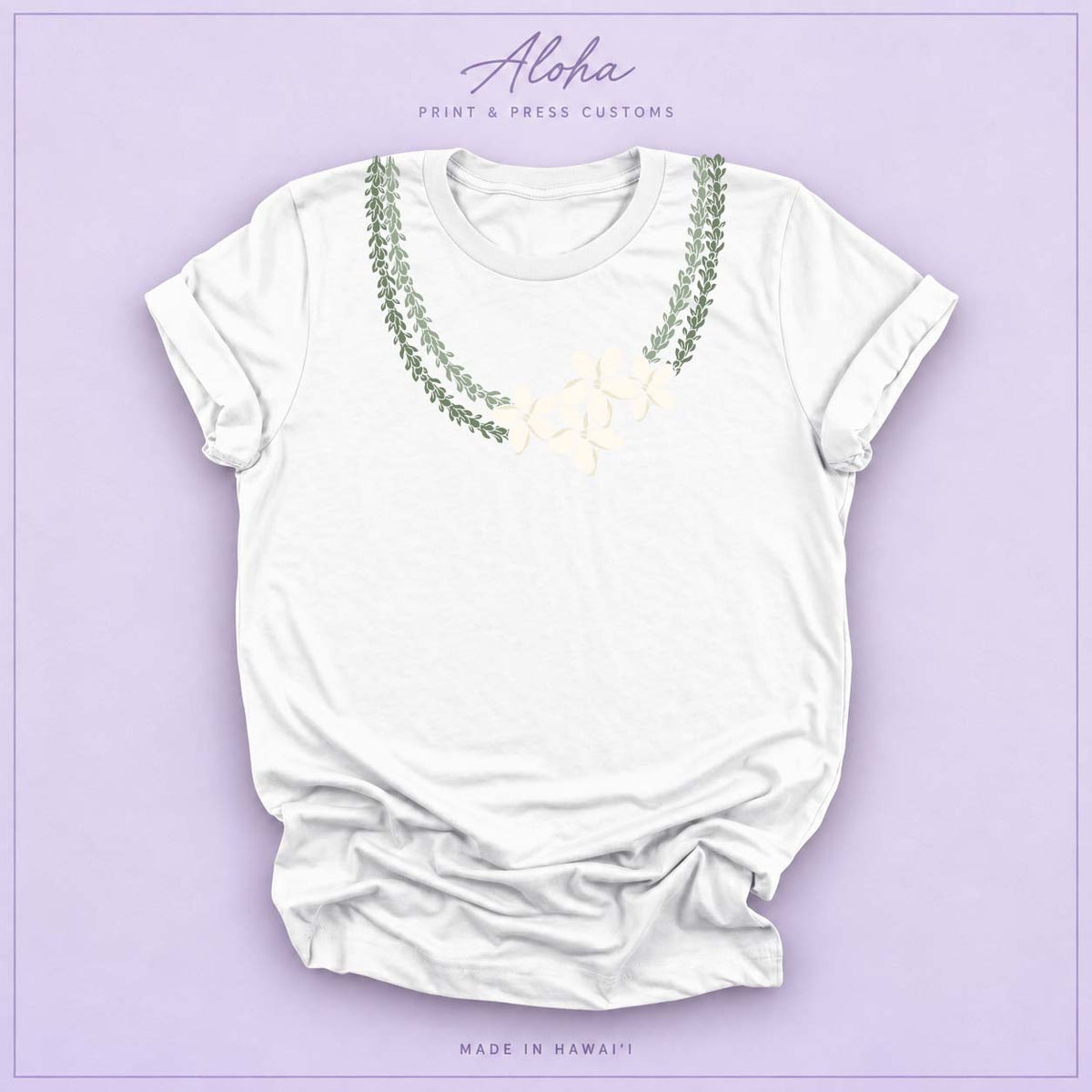 Pakalana and Pikake Hawaiian lei shirt in White