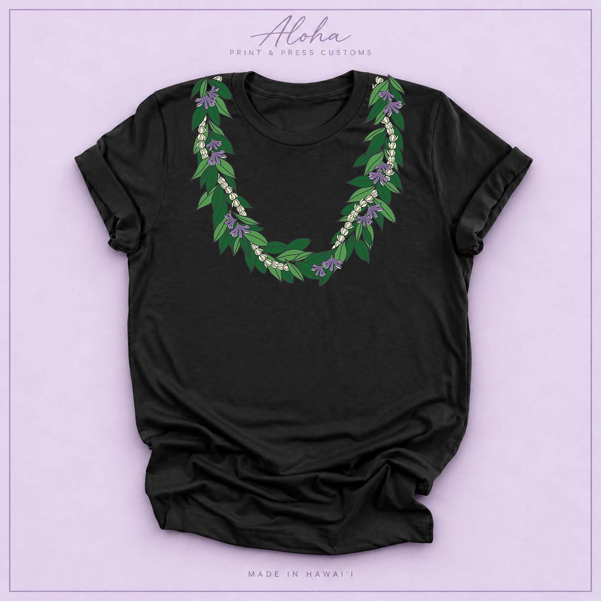Maile Pikake Naupaka Lei Tee – Hawaiian Floral Graphic Shirt