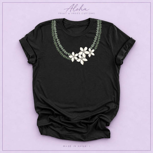 Pakalana and Pikake Hawaiian lei shirt in Black