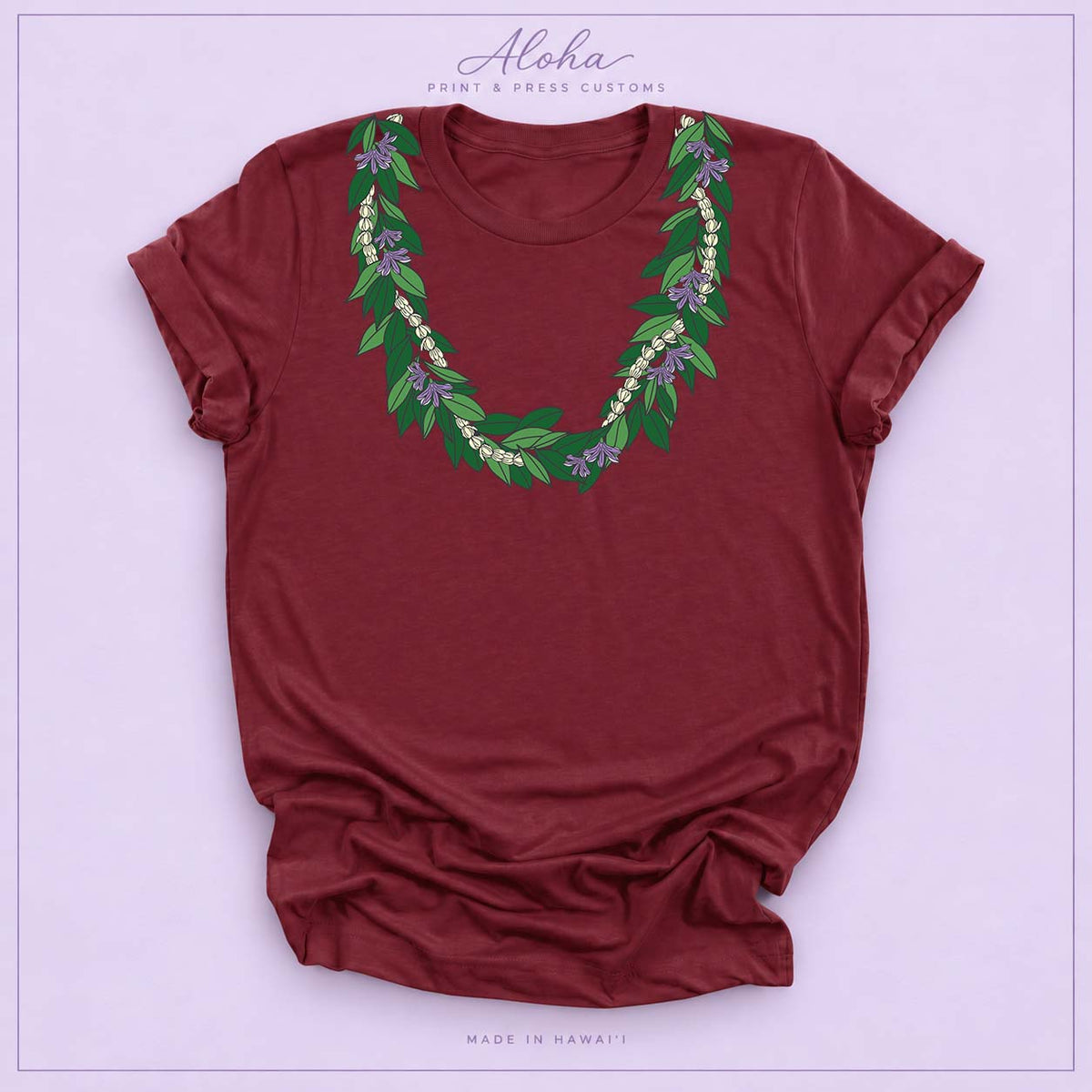 Maile Pikake Naupaka Lei Tee – Hawaiian Floral Graphic Shirt