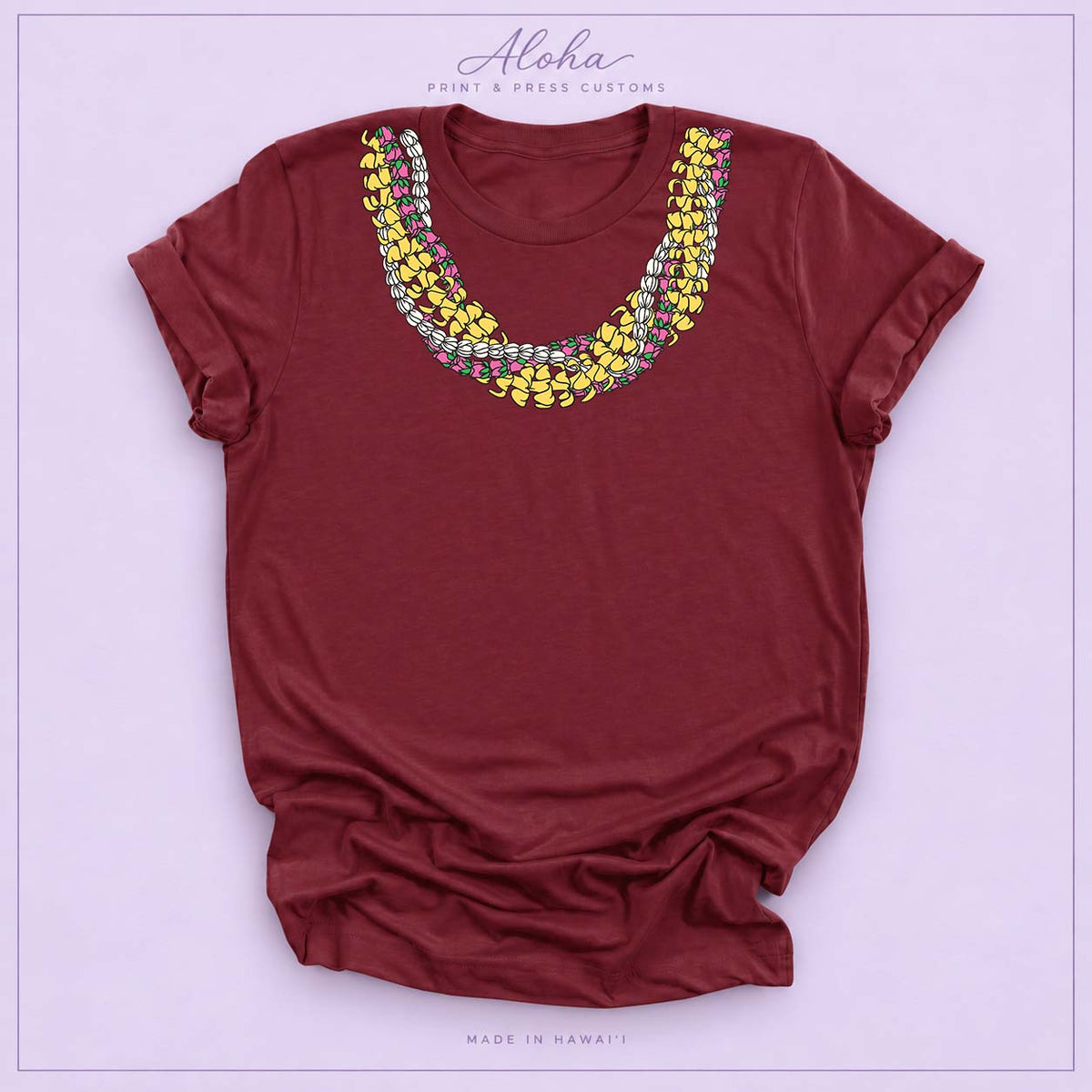Puakenikeni, Lokelani, Pikake Lei Shirt – Hawaiian Floral Rope Lei Tee