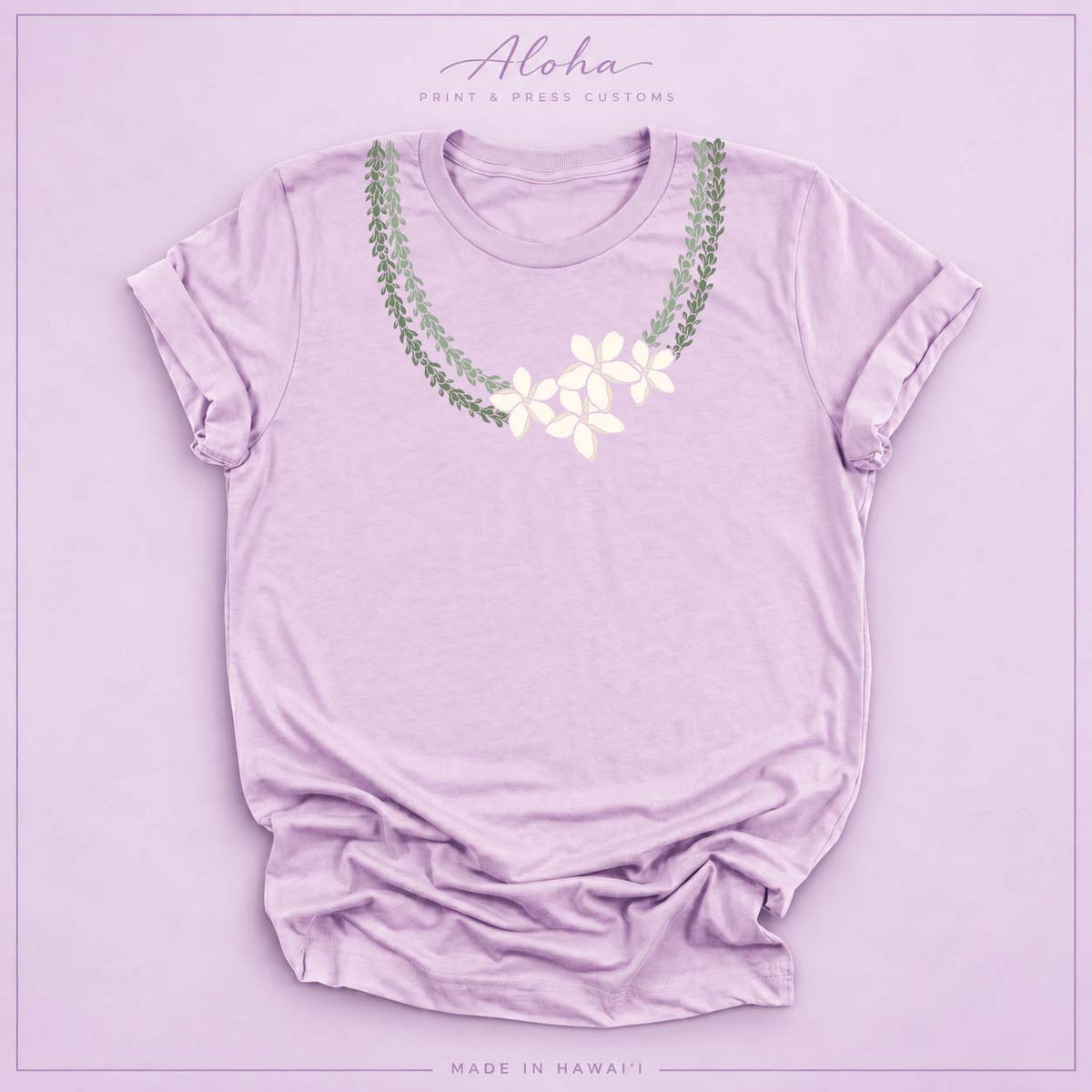 Pakalana and Pikake Hawaiian lei shirt in Lilac