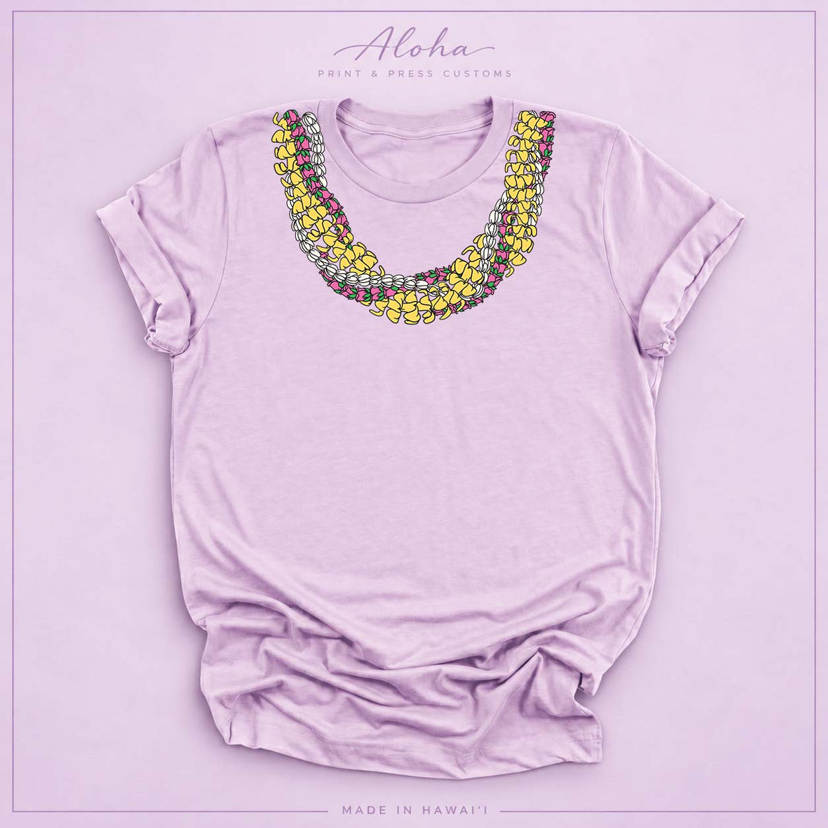 Puakenikeni, Lokelani, Pikake Lei Shirt – Hawaiian Floral Rope Lei Tee