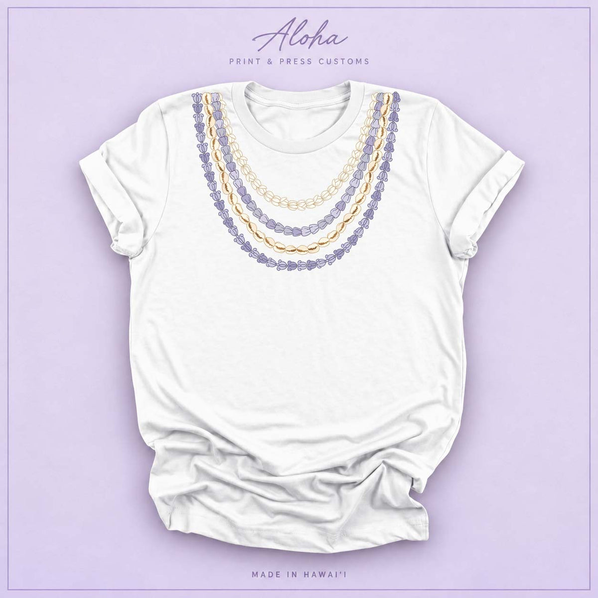 White Crown Flower Seashell Pikake Lei T-shirt