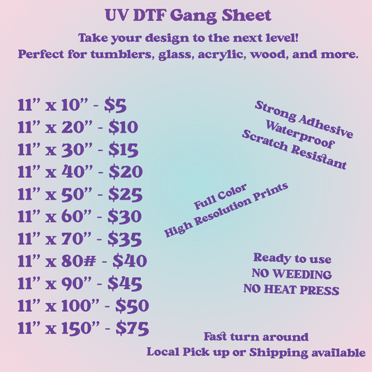 Custom UV DTF Gang Sheet Builder – Upload & Print Your Designs - Imagine With Aloha