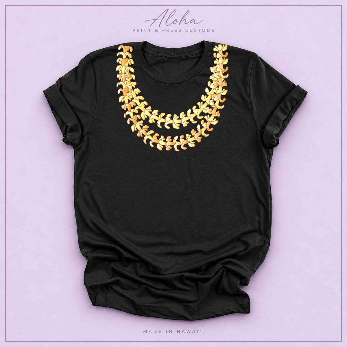 Double Puakenikeni lei T-shirt in black
