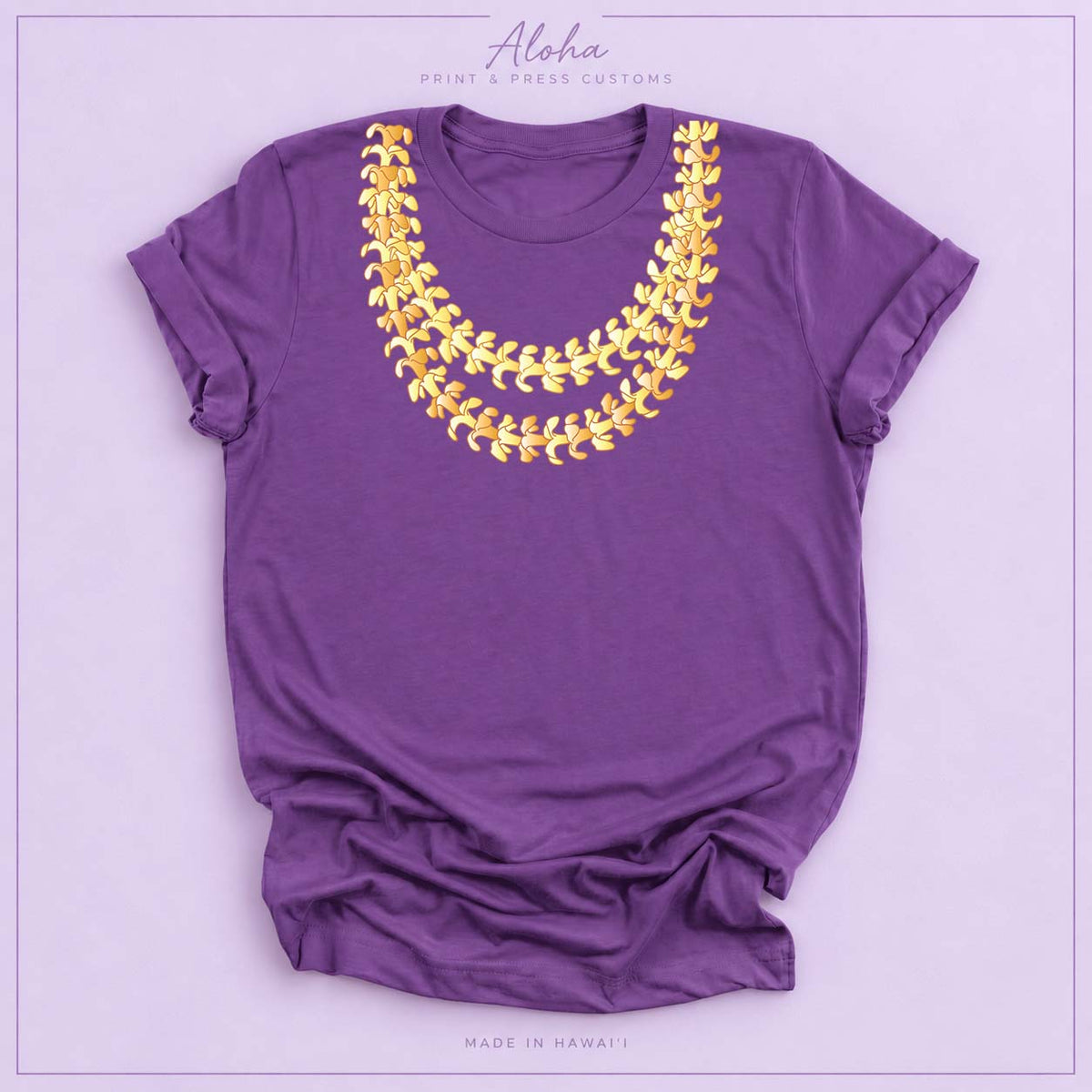 Double Puakenikeni lei T-shirt in royal purple