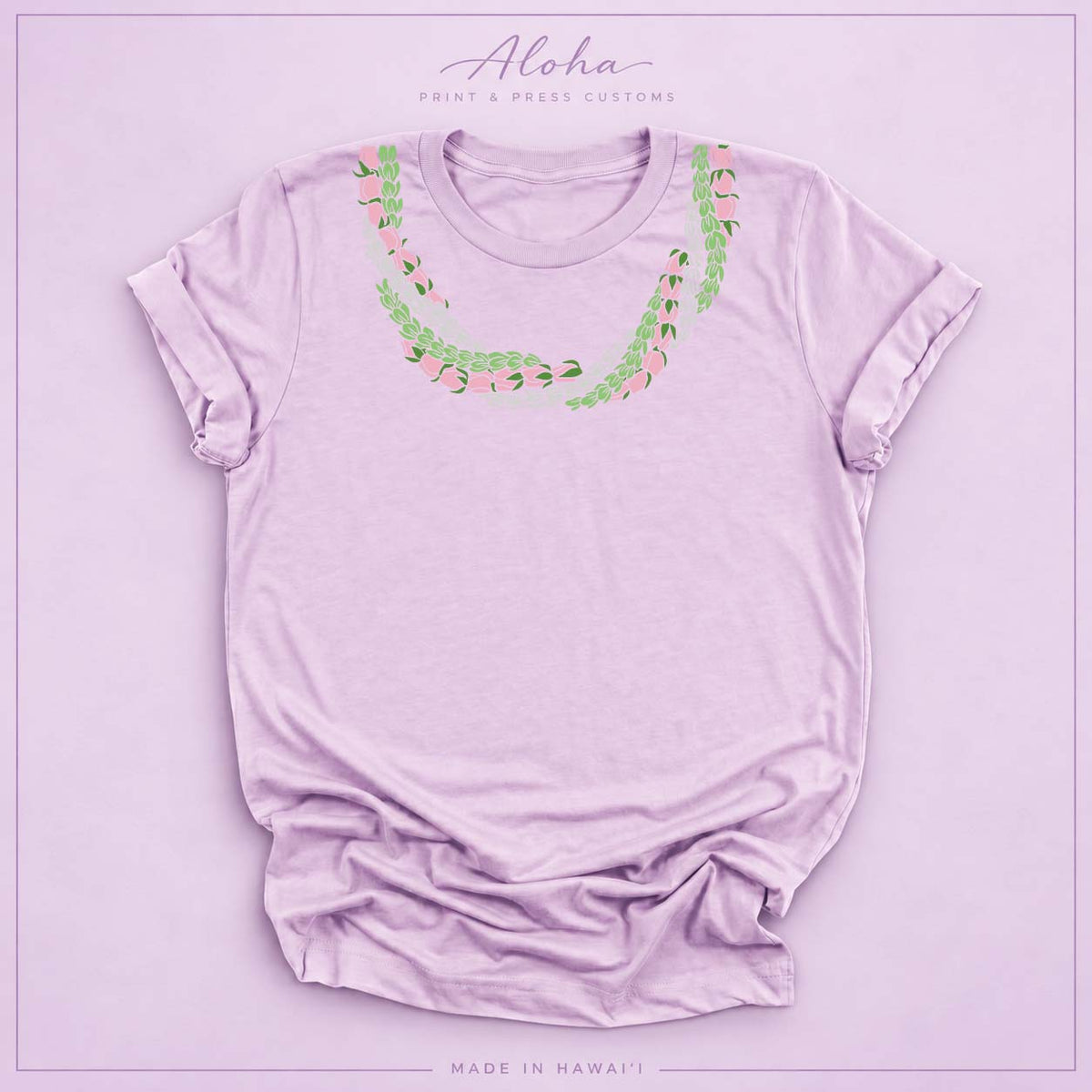 Lilac Pakalana Lokelani and Pikake Lei Shirt