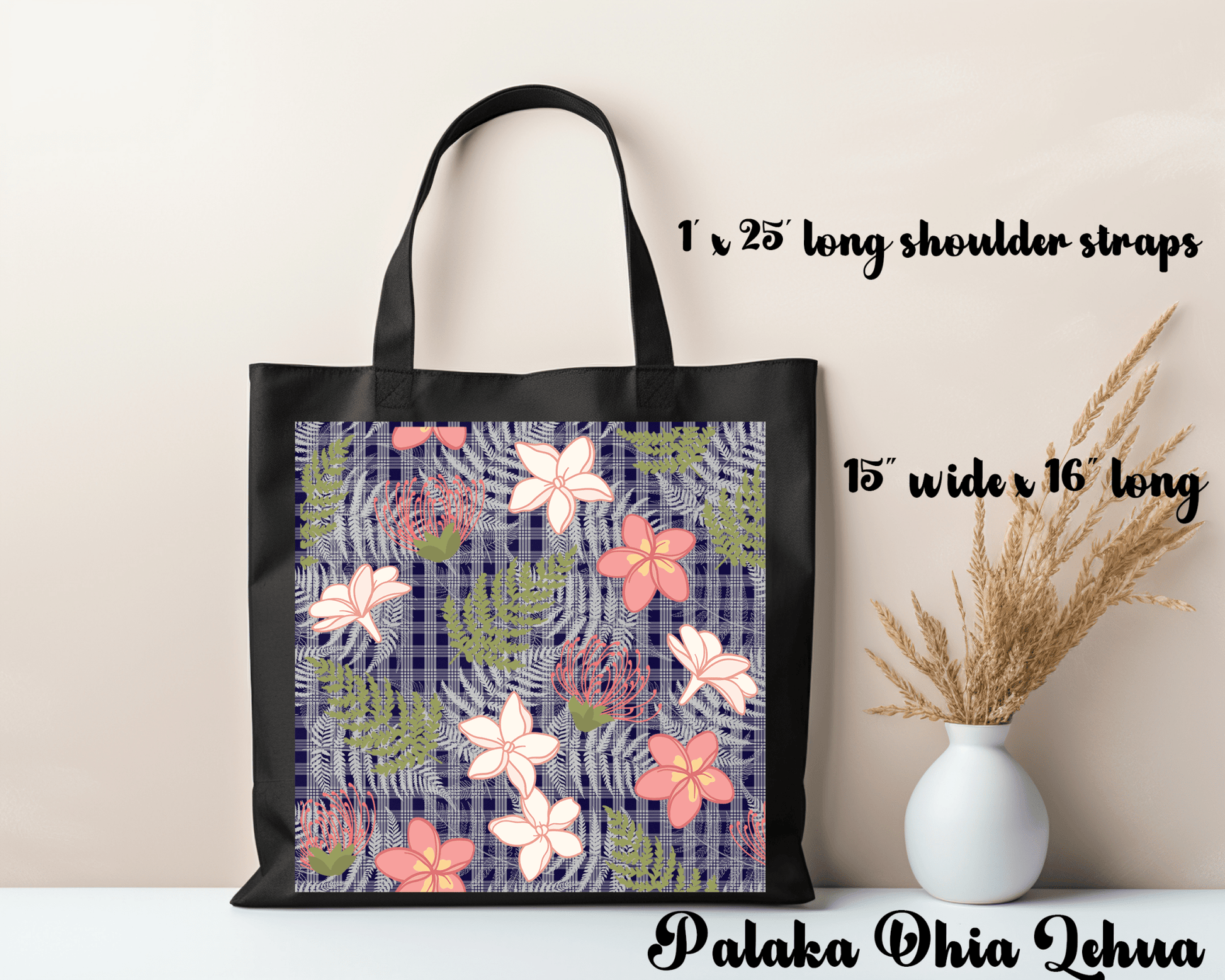 Palaka ʻŌhiʻa Floral Tote Bag – Hawaiian Inspired - Imagine With Aloha